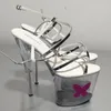 Dance Shoes 8 Inch Sexy Silver Sparkling Crystal Sandals Party 20 Cm High Heels Nightclub Show