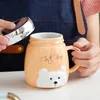 Mugs Cute Cartoon Ceramic Mug High Temperature Resistant Drinking Cup Creative Relief Bear Mirror Couple Student