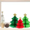 Wallpapers 6 pc's kerstboom decoratietafel papier decors honingraat middelpunt rekwisieten feestdecoraties