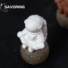 Créativité Yixing Purple Clay Tea Pet Pet à la main Sculpture d'astronaute exquise Plateau de thé de bureau exquis Les petits ornements peuvent améliorer le cadeau