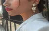 Declaração elegante de imitação de cor de cor de ouro para brincos de gotas de pérolas para mulheres jóias de joias design coreano MG381 Dangle Chandelier9472996