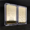 20 pcs Non magnetic CREDIT SUISSE 1oz real Gold Gift Plated Bullion Swiss souvenir ingot coin with different laser number 50 x 28 1125916