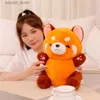 Doldurulmuş Peluş Hayvanlar Yumuşak Gülümseme Sevimli Yüz Kırmızı Rakun Plushie Dolgulu Kırmızı Panda Hug Atma Yastık Nap uyku yastığı Çocuk Doğum Günü Hediyesi L411