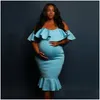 Maternity Dresses Flounce For Po Shoot Pography Props Women Clothes Pregnancy Sh190919930009 Drop Delivery Baby Kids Supplies Clothing Otngl