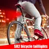30LM 350MAH自転車リアライト6モードタイプC USB充電式LEDサドルシートポスト警告ランプバイクテールライトサイクリング用品