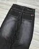 Frauen Jeans mit Antarktis-Frauenjeans auf der Straße Y2K New Harajuku Hip-Hop Black Hosen gewaschener Boden weiße Taschenjeans Gothic Wide Hosen C240411