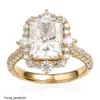 AAA Gems Custom Made 7,5x10 mm 3CT VVS Moissanite Diamond Real 14K Solid Gold Engagement Ehering für Frauen