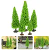 Fleurs décoratives 15 pcs mini décor petit arbre Modèle de paysage orage Décoration verte arbres en plastique miniature