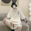 Koreanische Mode Männer kurze Sets Hip Hop Rock Casual Anzug Funny Bear T -Shirts Shorts 2 Stück Set Summer Tracksuit 2023 240326