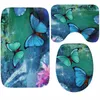 Bath Mats Zeegle Mat Bathroom Carpet Butterfly Toilet Floor Set Rugs Shower Room Foot Pads