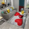Rotes romantisches Paar Liebe Thema Teppich weich absorbierende matte matte badezimmer wobzimmer schlafzimmer kawaii nicht rutsches Teppich für Wohnkultur