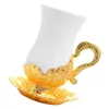 Tasses tasse de café et lait de soucoupe avec poignée en céramique tasse expresso paon aquarelle alliage de maison de boisson céréalière tasse de thé à thé