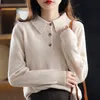 2023 Nuovo maglione cashmere Maglie a maglia a maglia a maglia camicia di base per bavande invernale al 100%lana pura plus size da donna calda sciolta
