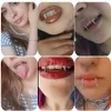 1pc Aço cirúrgico Drácula Drácula Piercing Jóias Decorações de piercing de septo Vampire presa de dentes zumbis prego de renda