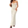 Casual Dresses Women Sexig stickad halter Neck Tank Dress Bodycon Y2K virkning Mini V Backless Short Summer Beach Wear