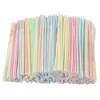 Drinking Straws 200pcs Plastic Flexible 8" Long Stripes Multiple Colors Suitable For Various Drinks Juice