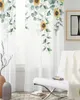 Eucalyptus Farmhouse Plant Sunflower rideau Curtains en tulle pour le salon Traitements de fenêtre de cuisine