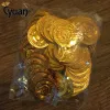 Monedas de oro pirata de plástico de 50 piezas Juego de búsqueda de tesoros Monedas falsas para decoraciones de fiestas de Halloween Fiesta de los piratas de cumpleaños