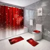 Cortinas de chuveiro Cortina de banheiro de natal tape