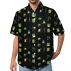 Chemises décontractées pour hommes Shirt Frog Vacation Shirt Cute Cartoon Frogs Lovers Hawaiian Men Novelty Blouses Clothing Clothing plus taille plus taille