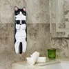 Serviettes de main de chat drôle cuisine serviette à main de salle de bain avec boucles suspendues à la décoration intérieure douce à la maison pour les cadeaux d'amant de chat