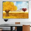 Gold Tree Money Nordic Modern Canvas målningsaffischer älg tryck väggkonst bilder för sovrum vardagsrum heminredning ingen ram