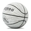 Youth Basketball Size 7 Indoor Training Outdoor Playground Play Game Young Men Students Team Sports PU Gray Blue Basketball Ball