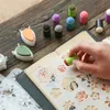 10pcs Fingermalerei Schwamm Daubers Schwammschaum auftragen Tinte Kreidekreidefärbung Färbung DIY Painting Bastel Set Malerei Werkzeuge