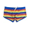 Sexy Stripes Badebekleidung Männer Schwimmen Stämme Low Taille Bikini Badeanzug Mann Schwimmkleidung Herrenbadanzug für Strandbrand Surf Sport kurz