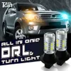 Tcart drl con luce per mazda 3 5 6 8 cx5 cx9 cx7 mx5 7440 t20 W21W Luci di marcia diurna di marcia segnali di svolta anteriore tutti in uno