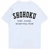 Anime Shohoku High School Basketball Team Sakuragi Rukawa Mitsui da allenamento Magliette da uomo a maniche corte Trote bianche casual cotone