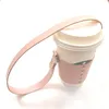 Coffee Sleeves Reusable Leather Coffee Cup Holder With Handle Portable Insulated Drink Carrier Beverage Coffee Drinks Boba Tea
