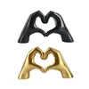 Figurines décoratives Nordic Creative Heart Gesture Sculpture Sculpture Résumé Hand Love Statue Mariage Home Livre décoration de bureau