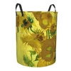 Laundry Bags Foldable Basket For Dirty Clothes Sunflowers Art Storage Hamper Kids Baby Home Organizer