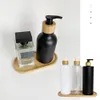 Shower Shampoo Container Storage Trays Body Wash Cosmetics Dispenser Holder Stand Bamboo Wood Tray Bathroom Kitchen Pot Holder