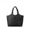 Two Sided Available Women Tote Bag Fashion Puffer Pu Shoulder Quilted Handbag