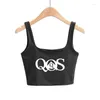 Tank da donna QoS abbigliamento sexy per donne ragazze ragazze carine top camis senza maniche donne doppie di buona qualità top femminili bianchi