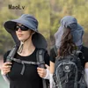 Chapeaux d'été pour femmes en plein air UV anti-cou de protection du cou soleil Visors de pêche à la randonnée largeur châle Suncreen Tail Cap 240403