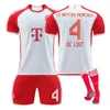 Bayern 2324 Home Childrens Student Adult Training Sports Set Team Kit Group Purchase Mens and Womens Football Jersey