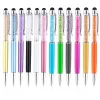 Stylos 100pcs / lot 21 couleurs 2 en 1 en métal rollerball bille à balle cristal diamant écran de touche capacitive stylet universel logo personnalisé