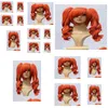 Wig Caps Usjf462 Charming Dark Orange Ponytail Wavy Health Hair Wig07951445 Drop Delivery Products Accessories Tools Otbhp