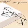 Lunettes de soleil Frames Fashion Retro Square Eyewear Ultra Light Pure Titanium Spectacle Myopie Optical Prescription Eyeglass Man Woman