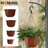 Plastic bloemenpot achthoekige hangende mand indoor buiten hangende bloemenplant pot met haak woning decor tuinieren accessoires