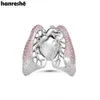 Hanreshe Anatomy Heart Lung Pin Pin de luxe Charme de luxe avec cristal Medical Badge Brooch Jewelry for Doctor Infirmier Medicine Student