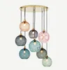 Luzes pendentes de brilho de vidro colorido nórdico