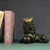 Konst och hantverk LMHBJY European Crown Lion Ornament Harts Handicrafts Home Office Entrance Decorations Shop Christmas Fiures L49