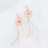 Hot selling Instagram from Japan and South Korea with Immortal Cherry Blossom Asymmetric Earrings Elegant and Minimalist Temperament Flower Earrings Earrings