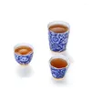 Cups Saucers Jingdezhen Blue and White Porcelain Retro Home Teacups Ceramic Master Cup Creative Small Tea Bowl Office Drinkware