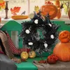 Decorative Flowers Halloween Black Wreath Flower Pumpkin Small Fake Garland Haunted House Door Gothic Hanging Eucalyptus