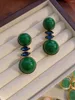 Boucles d'oreilles en peluche Europe Amérique Vintage Green Acrylique Pendre de boucle d'oreille Clip Clip Women Jewelry Trendy